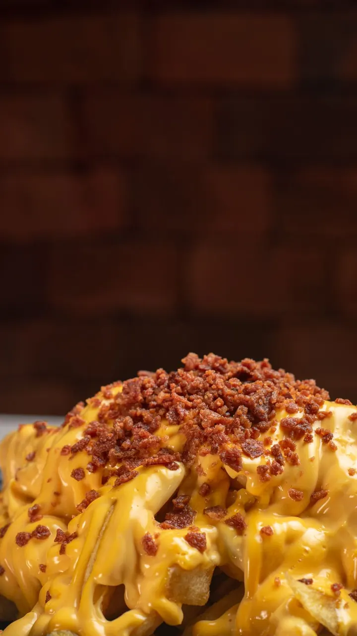 Papas con queso derretido y tocineta, Brasa & Humo, San José